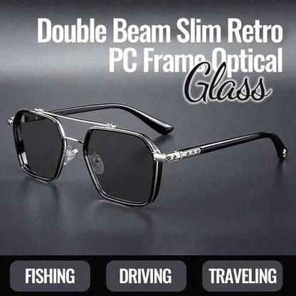 🔥2023 New Hot Sale 50% Off🔥Double Beam Slim Retro PC Frame Optical Glass