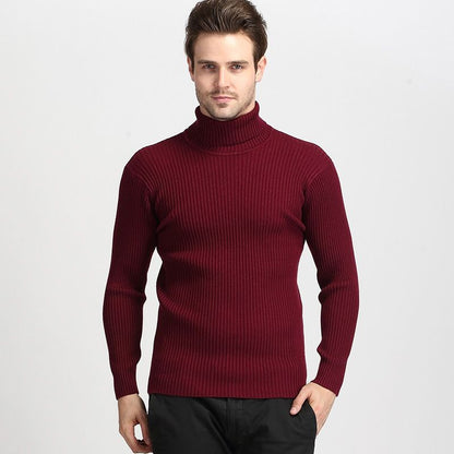 Winter Men's Knitted Turtleneck Slim Sweater