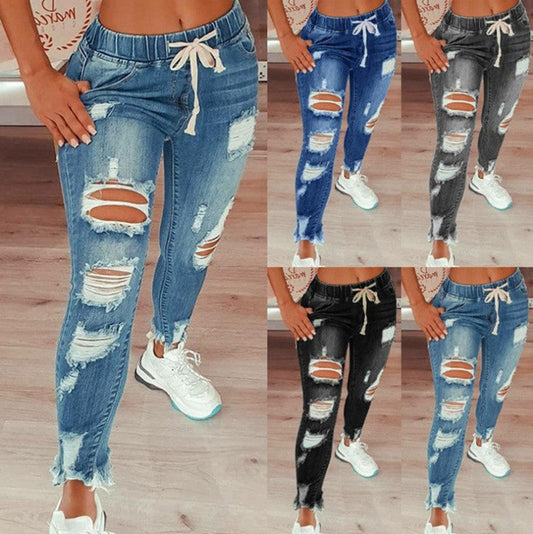 Women's Skinny Stretch Ripped Jeans