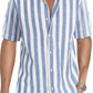 2023 New Men's Striped Casual Short Sleeve Shirts