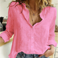 2023 New Hot Sale-Ladies Loose Casual Long Sleeve Linen Shirt