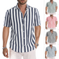 2023 New Men's Striped Casual Short Sleeve Shirts